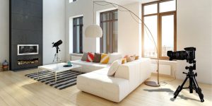 Dnevni boravak sređen za fotografisanje