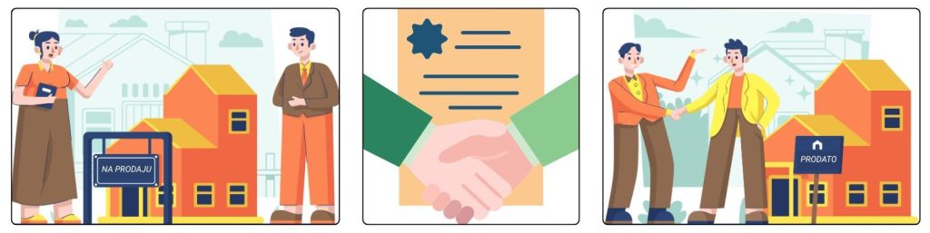 Grafičke ilustracije pregovora na tržištu nekretnina
