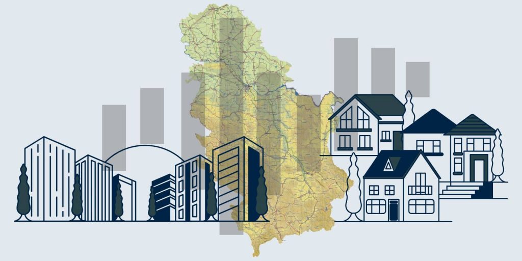 Karta Srbije, dijagram i grafičke ilustracije nekretnina
